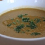 Spicy Sweet Potato Red Lentil Soup 