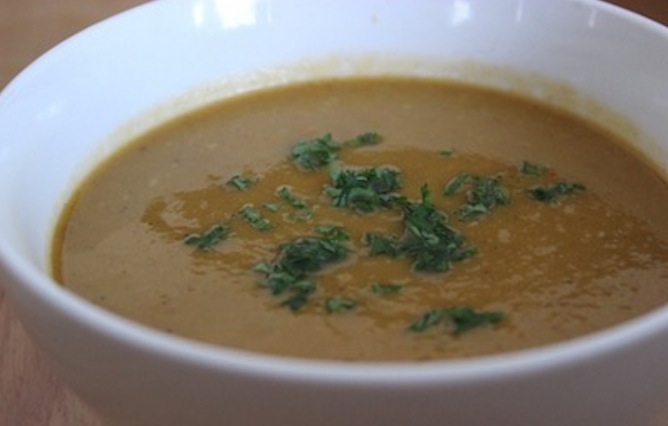 Spicy Sweet Potato Red Lentil Soup