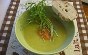 Cold Leek and Potato Soup with Red Pepper Coolis