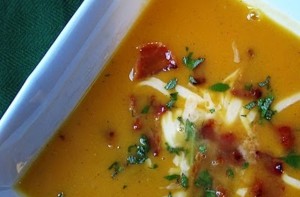Bacon and Sweet Potato Soup with Sage